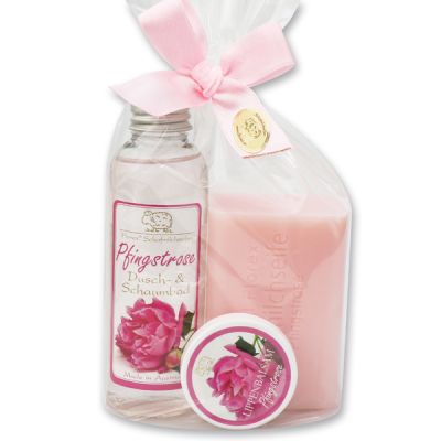 Care set 3 pieces in a cellophane bag, Peony 