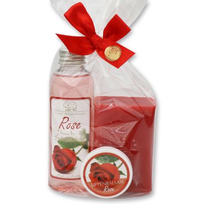 Care set 3 pieces in a cellophane bag, Rose 