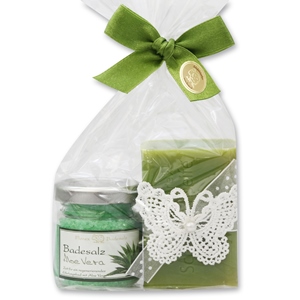 Bath set 2 pieces in a cellophane bag, Aloe vera 