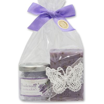 Bath set 2 pieces in a cellophane bag, Lavender 