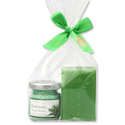 Bath set 2 pieces in a cellophane bag, Aloe vera 