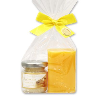 Bath set 2 pieces in a cellophane bag, Honey 