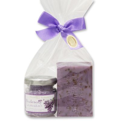 Bath set 2 pieces in a cellophane bag, Lavender 