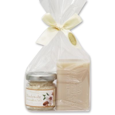 Bath set 2 pieces in a cellophane bag, Almond oil 