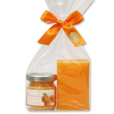 Bath set 2 pieces in a cellophane bag, Apricot 