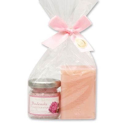 Bath set 2 pieces in a cellophane bag, Peony 