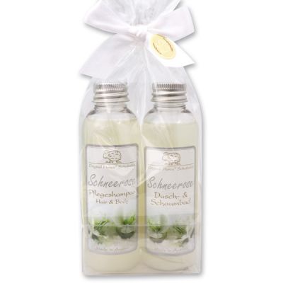 Care set 2 pieces in a cellophane bag, Christmas rose white 