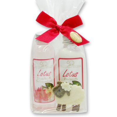 Gift set with felt sheep 2 pieces in a cellophane bag, Lotus 