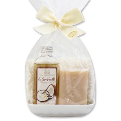 Care set 4 pieces in a cellophane bag, Coconut-Vanilla 