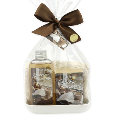 Care set 4 pieces in a cellophane "Kleine Glücksmomente", Swiss pine 