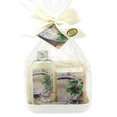 Care set 4 pieces in a cellophane "Viel Glück", Classic 