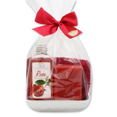 Care set 4 pieces in a cellophane bag, Rose 