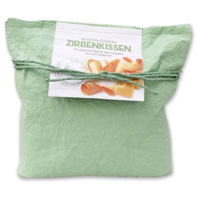 Swiss pine pillow green filled with swiss pine shavings and sheepmilk soap swiss pine heart 4x23g 
