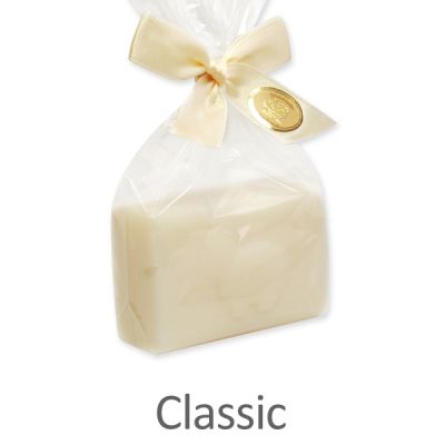 Sheep milk soap square 100g with sheep print in a cellophane, Classic 