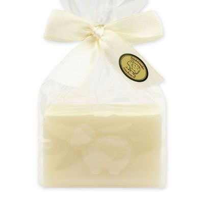 Sheep milk soap square 100g with sheep print in a cellophane, Classic 