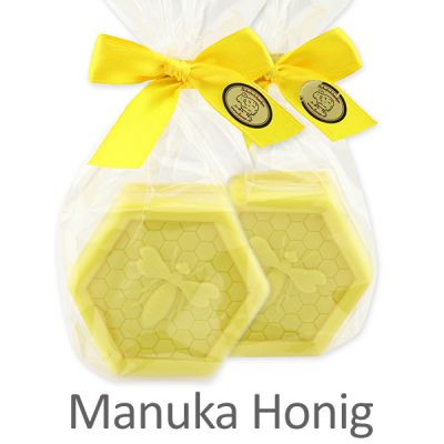 Sheep milk soap 100g with a bee in a cellophane, Manuka honey 