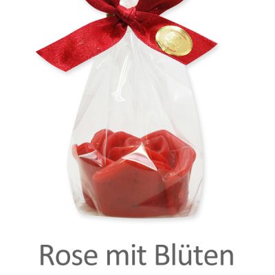 Schafmilchseife Rose Florex 54g in Cello, Rose mit Blüten 