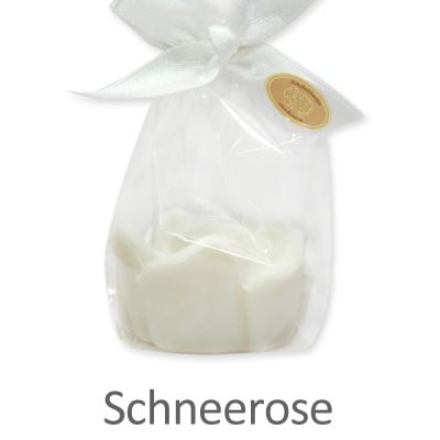 Sheep milk soap rose 'Florex' 54g in a cellophane bag, Christmas rose white 