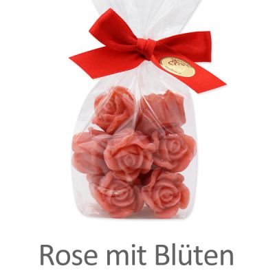 Schafmilchseife Rose Florex mini 10x7g in Cello, Rose mit Blüten 