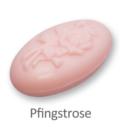 Schafmilchseife oval mit Rose 118g, Pfingstrose 