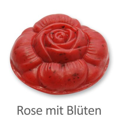 Schafmilchseife Rose rund 110g, Rose mit Blüten 
