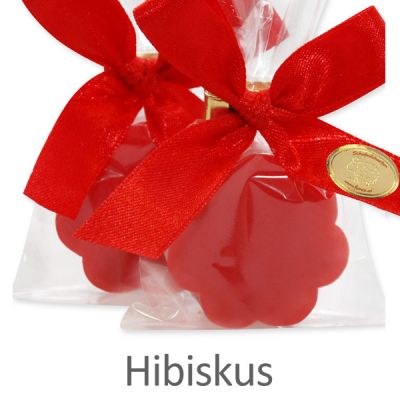 Sheep milk soap flower 20g in a cellophane, Hibiscus 
