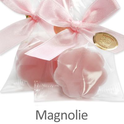 Sheep milk soap flower 20g in a cellophane, Magnolia 