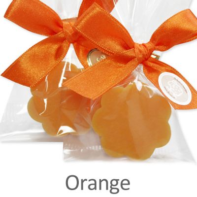 Sheep milk soap flower 20g in a cellophane, Orange 