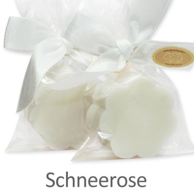 Sheep milk soap flower 20g in a cellophane, Christmas rose white 