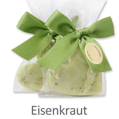 Schafmilchseife Herz mittel 23g in Cello, Eisenkraut 