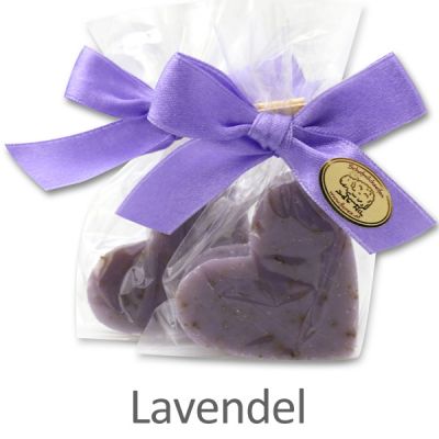 Sheep milk soap heart midi 23g in a cellophane, Lavender 