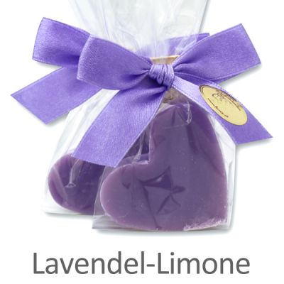 Sheep milk soap heart midi 23g in a cellophane, Lavender-lime 