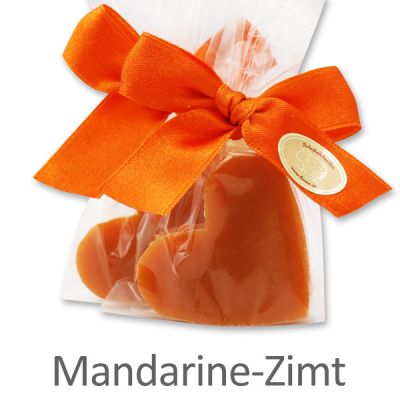 Schafmilchseife Herz mittel 23g in Cello, Mandarine-Zimt 