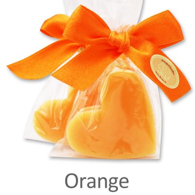 Sheep milk soap heart midi 23g in a cellophane, Orange 