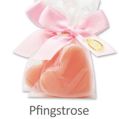 Sheep milk soap heart midi 23g in a cellophane, Peony 