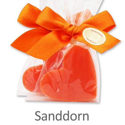 Sheep milk soap heart midi 23g in a cellophane, Sea buckthorn 