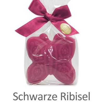 Schafmilchseife Schmetterling 60g in Cello, Schwarze Ribisel 