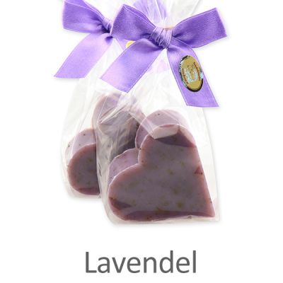 Sheep milk soap heart 65g in a cellophane, Lavender 