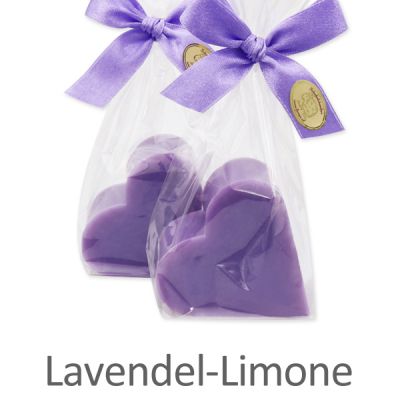Sheep milk soap heart 65g in a cellophane, Lavender-Lime 