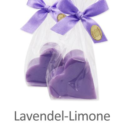 Schafmilchseife Herz midi plus 65g in Cello, Lavendel-Limone 