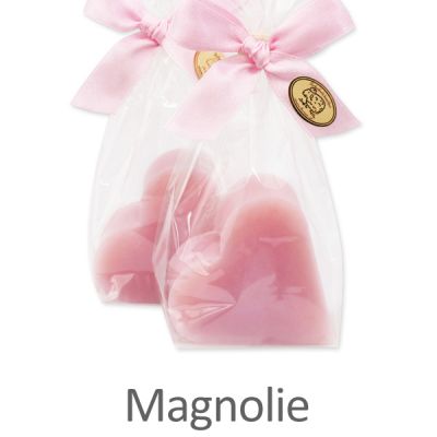 Sheep milk soap heart 65g in a cellophane, Magnolia 