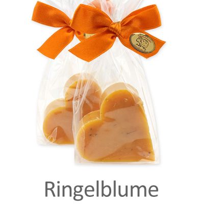 Sheep milk soap heart 65g in a cellophane, Marigold 