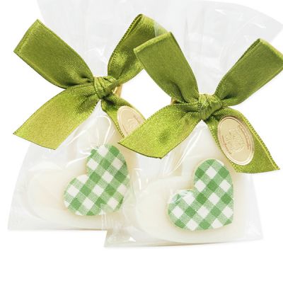 Schafmilchseife Herz mittel 23g dekoriert mit Herz in Cello, Classic 