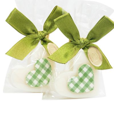 Sheep milk heart soap 23g, decorated with a heart in a cellophane, Classic 