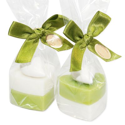 Schafmilchseife Herz mittel 2x23g dekoriert mit Herz in Cello, Classic/Birne 