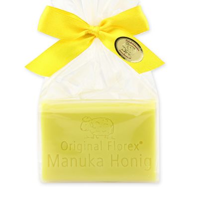 Manuka Honey soap square with sheep milk 100g in a cellophane bag 