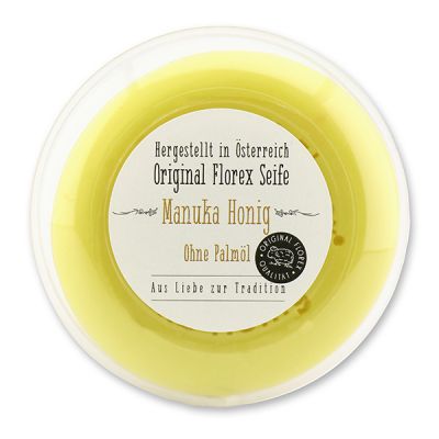 Manuka Honig Seife rund 100g in der Dose "Aus Liebe zur Tradition" 