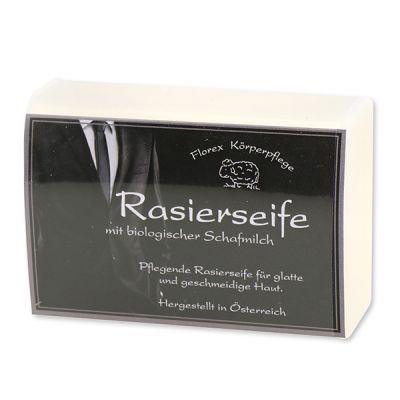 Rasierseife mit Schafmilch eckig 100g modern verpackt 