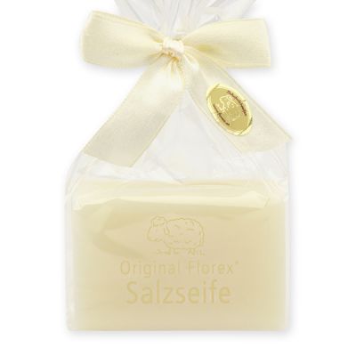 Salt soap square with sheep milk 100g in a cellophane bag 