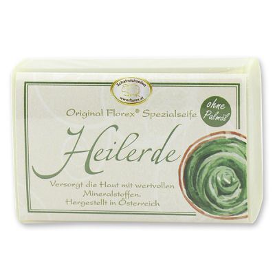 Heilerdeseife eckig mit Schafmilch 100g, klassisch verpackt 